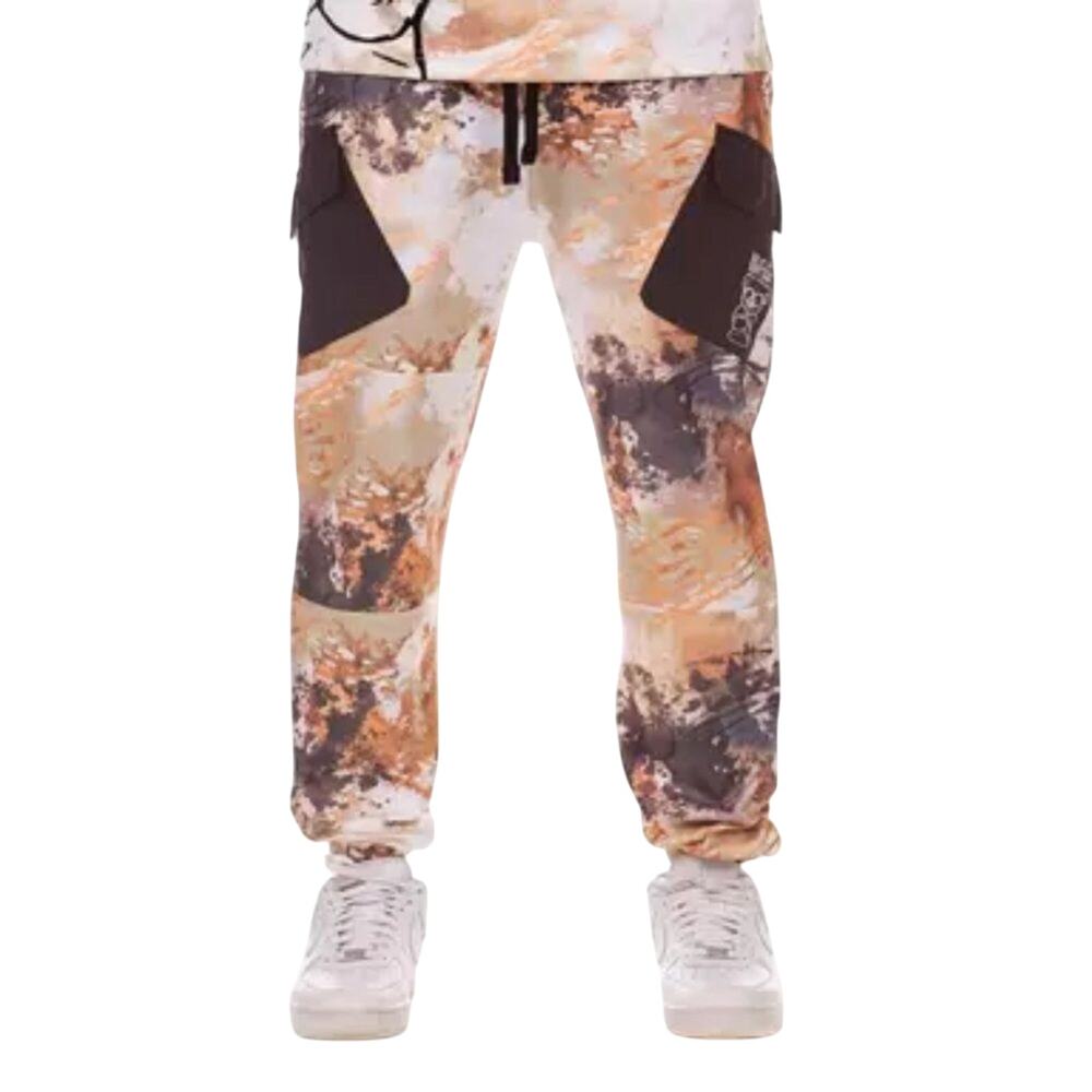 Hustle Gang Men's Column Hip-Hop Pants Camo Black/Multi Size XL